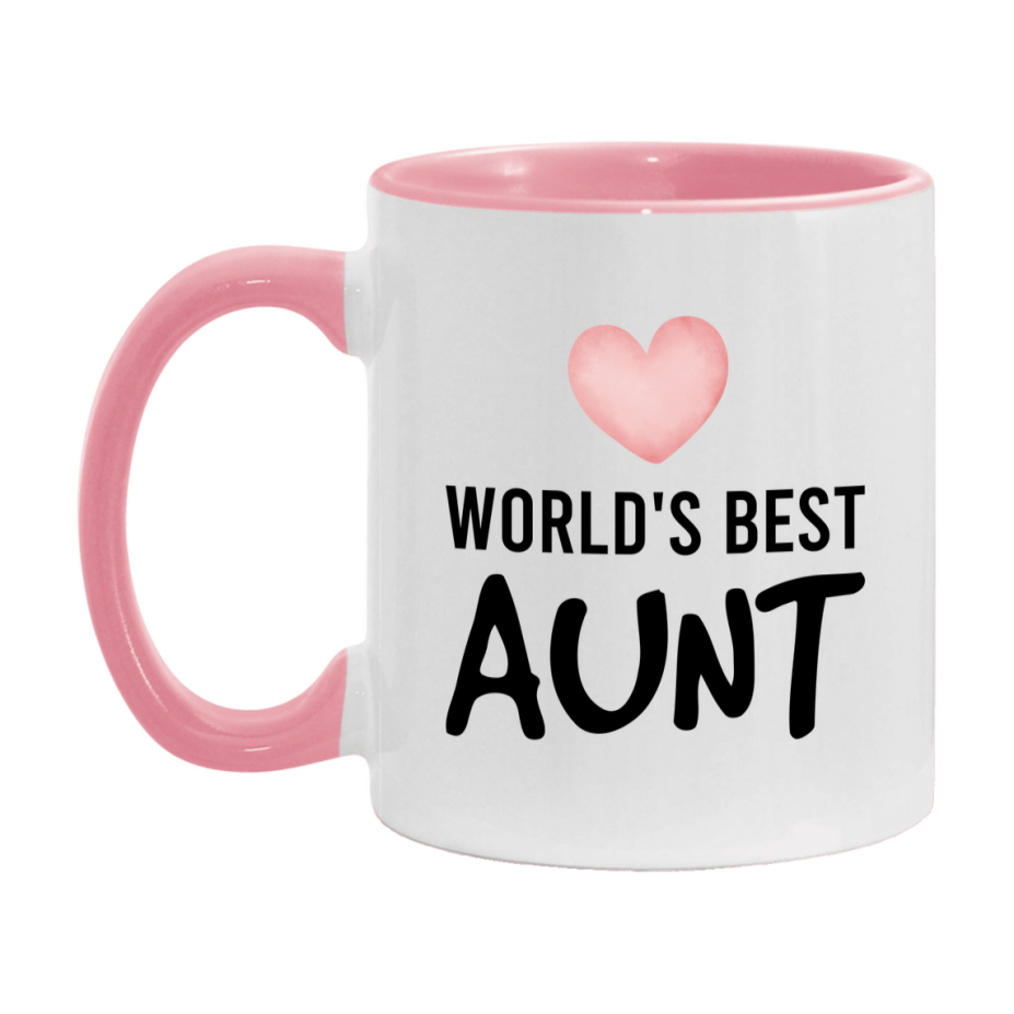 World's Best Aunt Mug, Aunt Superlative Coffee Mug, 11oz or 15oz Ceramic Cup, Gift for Aunt
