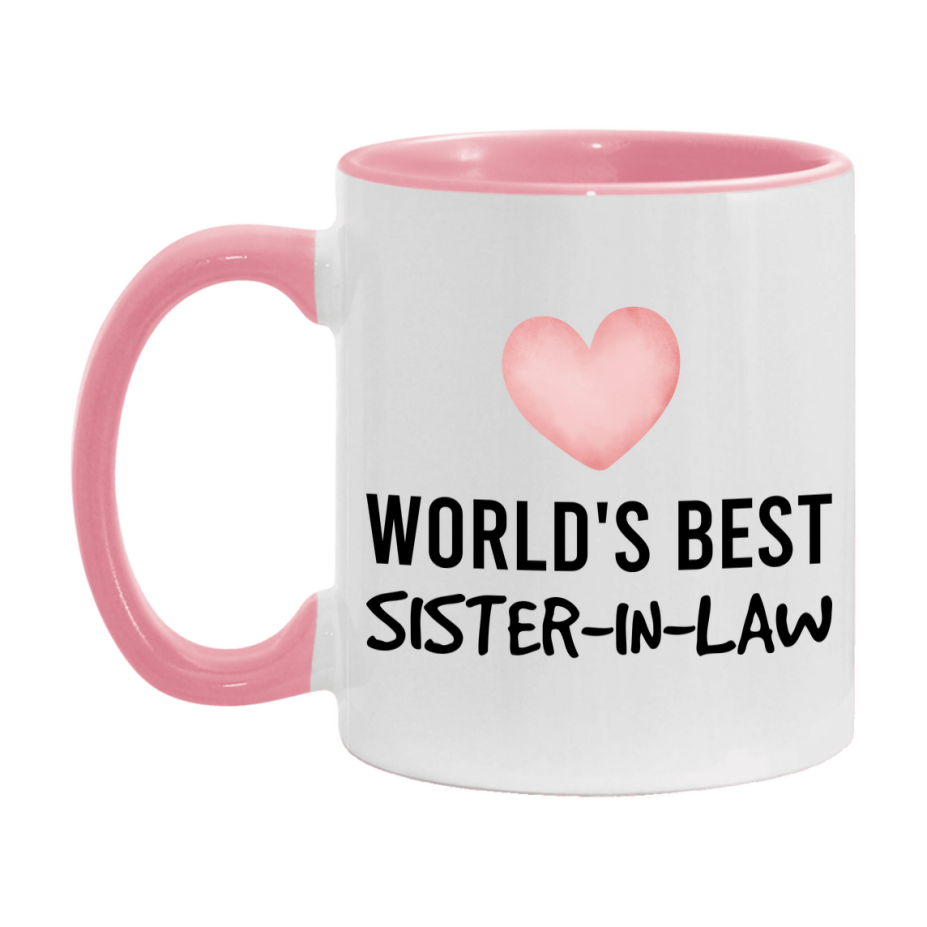 World's Best Sister-In-Law Mug, Sister-In-Law Superlative Coffee Mug, 11oz or 15oz Ceramic Cup, Gift for Sister-In-Law