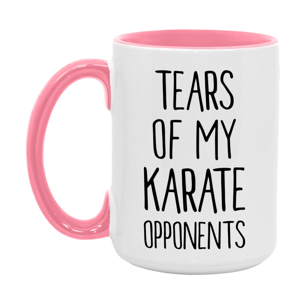 Funny Karate Mug, Tears Of My Karate Opponents, 11oz or 15oz White Ceramic Coffee Cup Gift for Karate Lovers