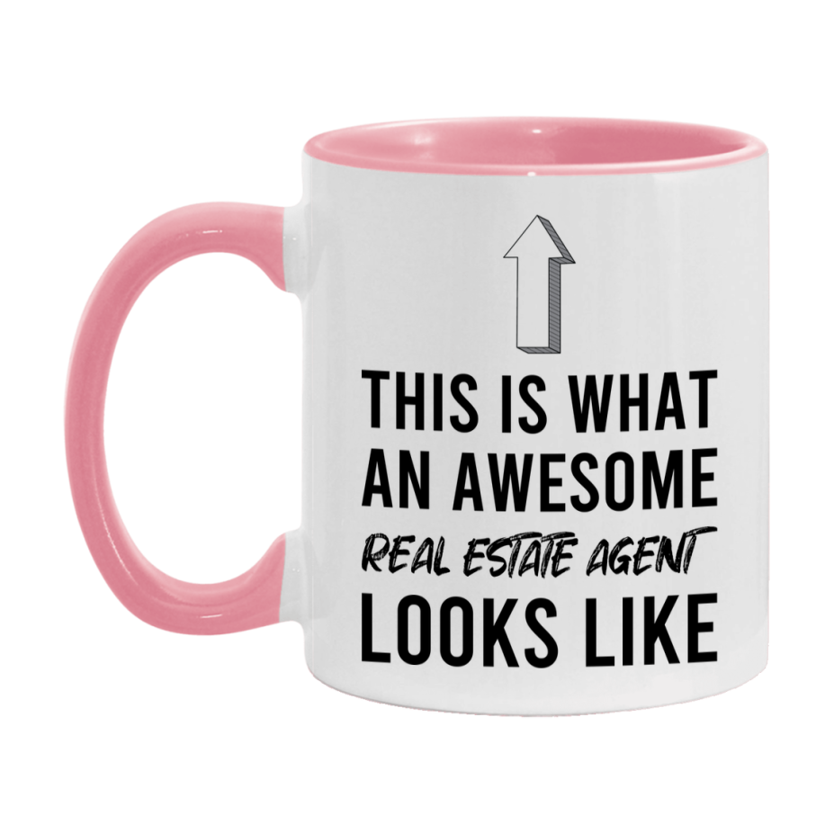Funny Real Estate Agent Mug - This Is What An Awesome Real Estate Agent Looks Like - 11oz or 15oz Ceramic Coffee Cup - Novelty Gift for Real Estate Agent Professionals