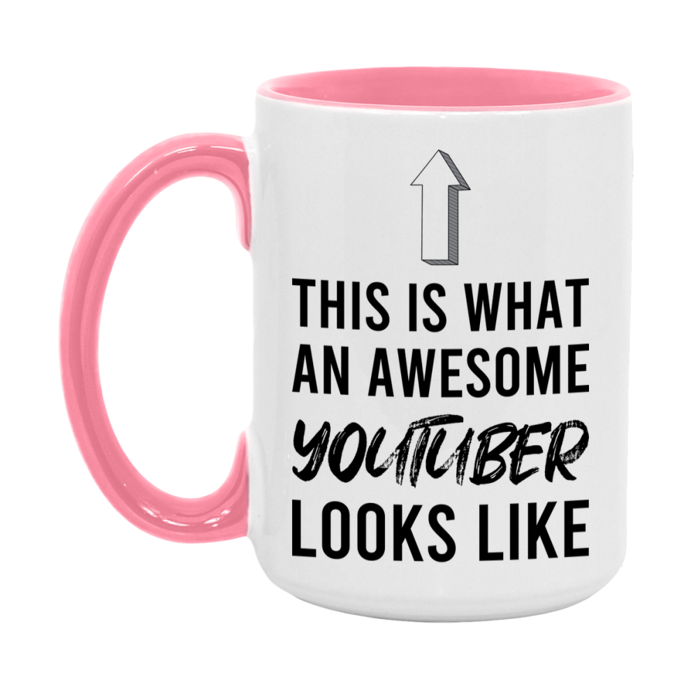 Funny Youtuber Mug - This Is What An Awesome Youtuber Looks Like - 11oz or 15oz Ceramic Coffee Cup - Novelty Gift for Youtuber Professionals