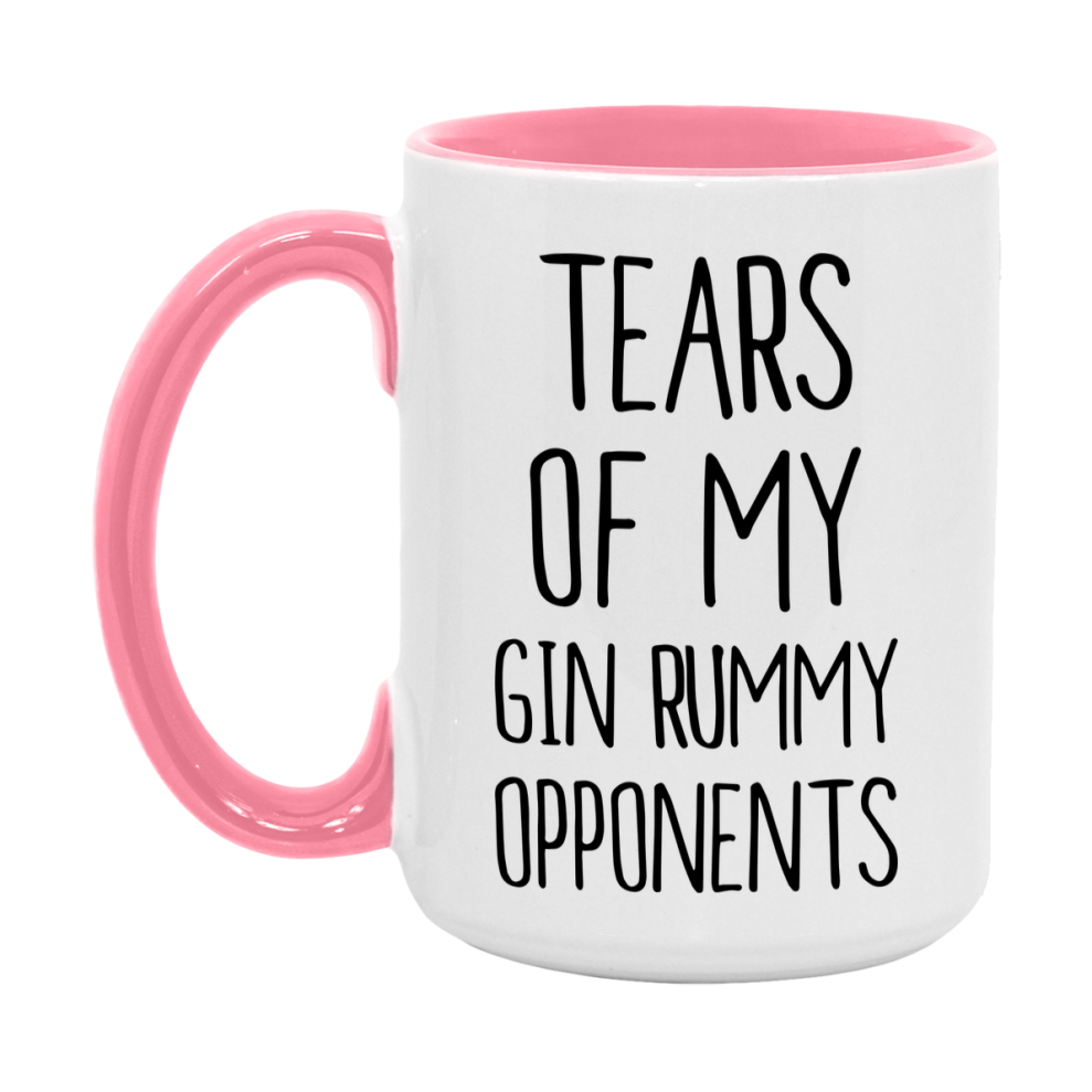 Funny Gin Rummy Mug – “Tears Of My Gin Rummy Opponents” – 11Oz Or 15Oz Coffee Cup