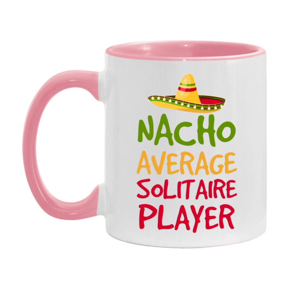 Funny Nacho Average Solitaire Player Mug – 11Oz Or 15Oz Ceramic Coffee Cup For Card Game Lovers