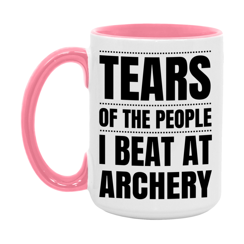 Funny Archery Mug - "Tears Of The People I Beat At Archery" - 11Oz Or 15Oz Ceramic Coffee Cup
