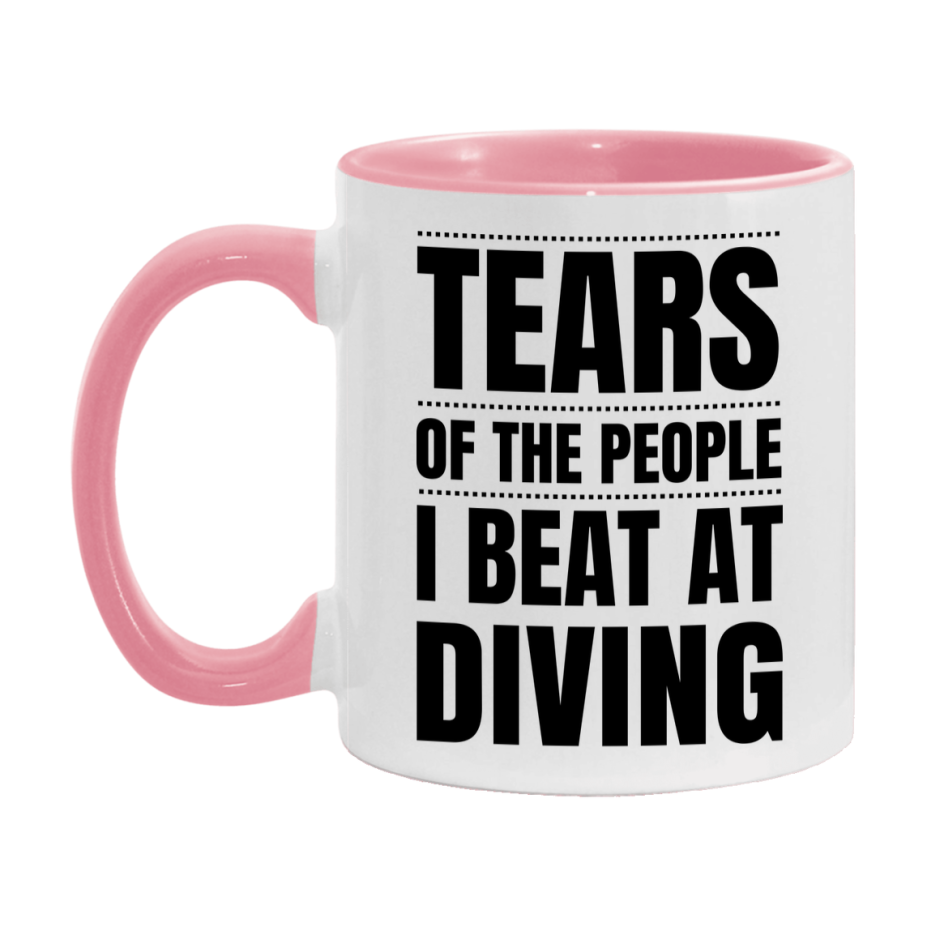Funny Diving Mug - "Tears Of The People I Beat At Diving" - 11Oz Or 15Oz Ceramic Coffee Cup