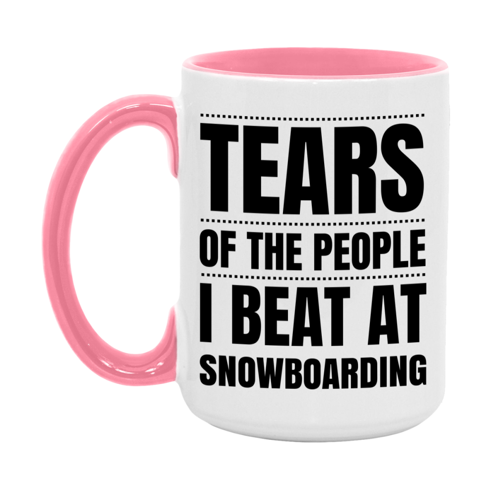 Funny Snowboarding Mug - "Tears Of The People I Beat At Snowboarding" - 11Oz Or 15Oz Ceramic Coffee Cup
