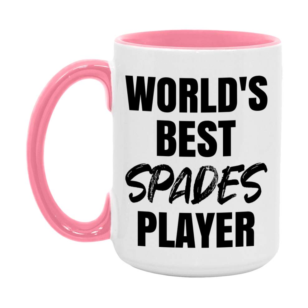 World's Best Spades Player Mug, Funny Card Game Player Gift, 11Oz Or 15Oz White Ceramic Mug