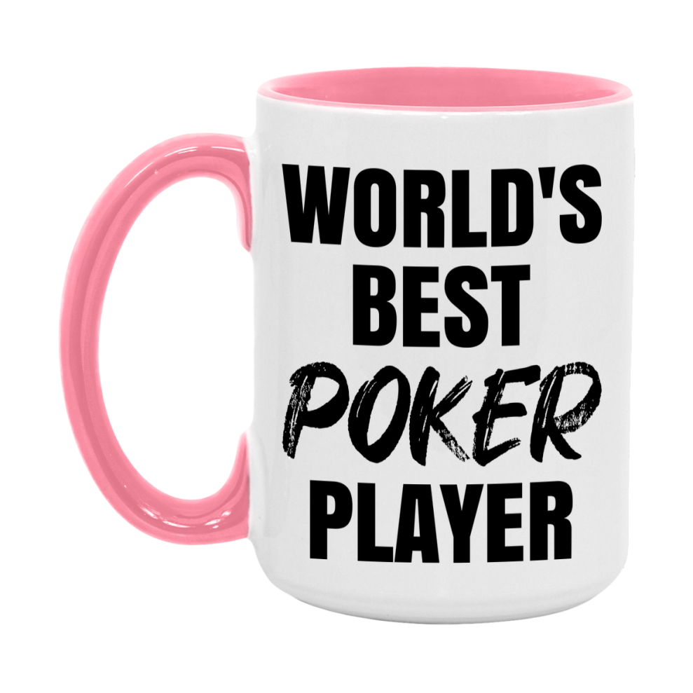 World's Best Poker Player Mug, Funny Card Game Player Gift, 11Oz Or 15Oz White Ceramic Mug