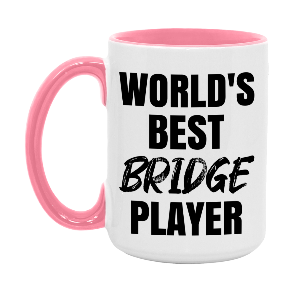 World's Best Bridge Player Mug, Funny Card Game Player Gift, 11Oz Or 15Oz White Ceramic Mug