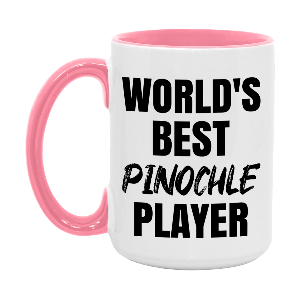 World's Best Pinochle Player Mug, Funny Card Game Player Gift, 11Oz Or 15Oz White Ceramic Mug