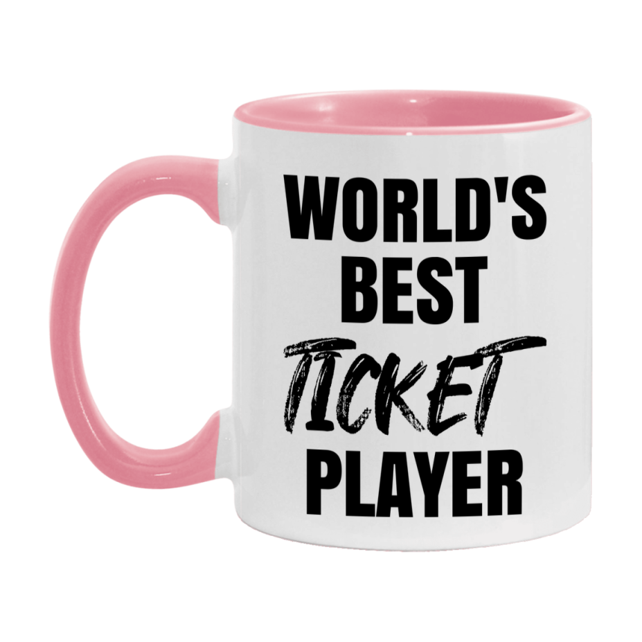 World's Best Ticket Player Mug, Funny Game Board Gift, 11Oz Or 15Oz White Ceramic Mug