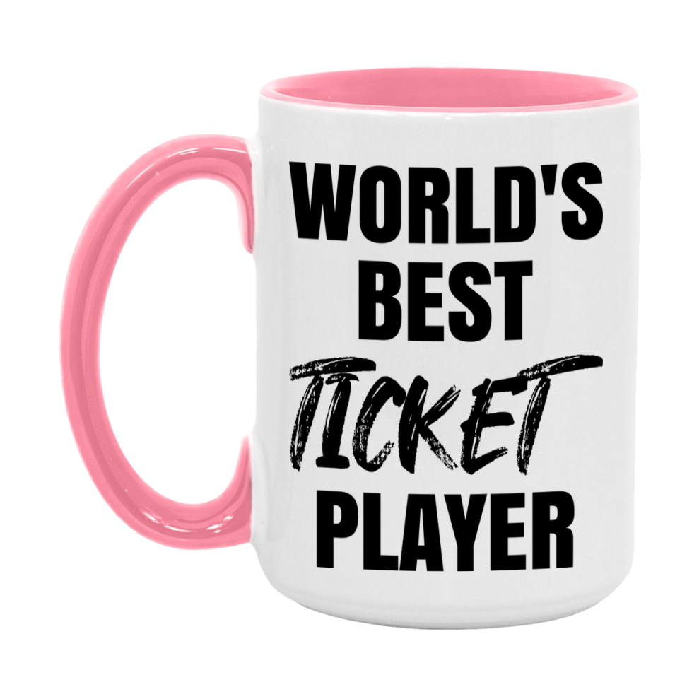 World's Best Ticket Player Mug, Funny Game Board Gift, 11Oz Or 15Oz White Ceramic Mug