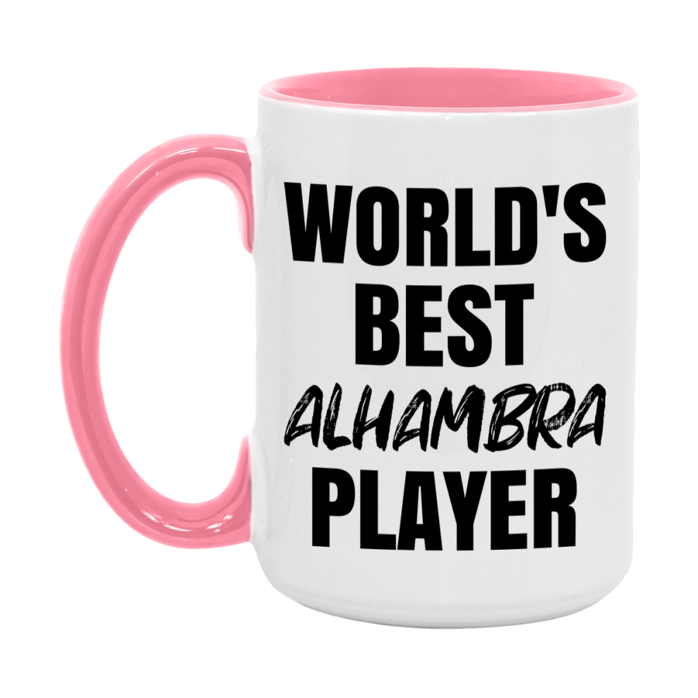 World's Best Alhambra Player Mug, Funny Game Board Gift, 11Oz Or 15Oz White Ceramic Mug