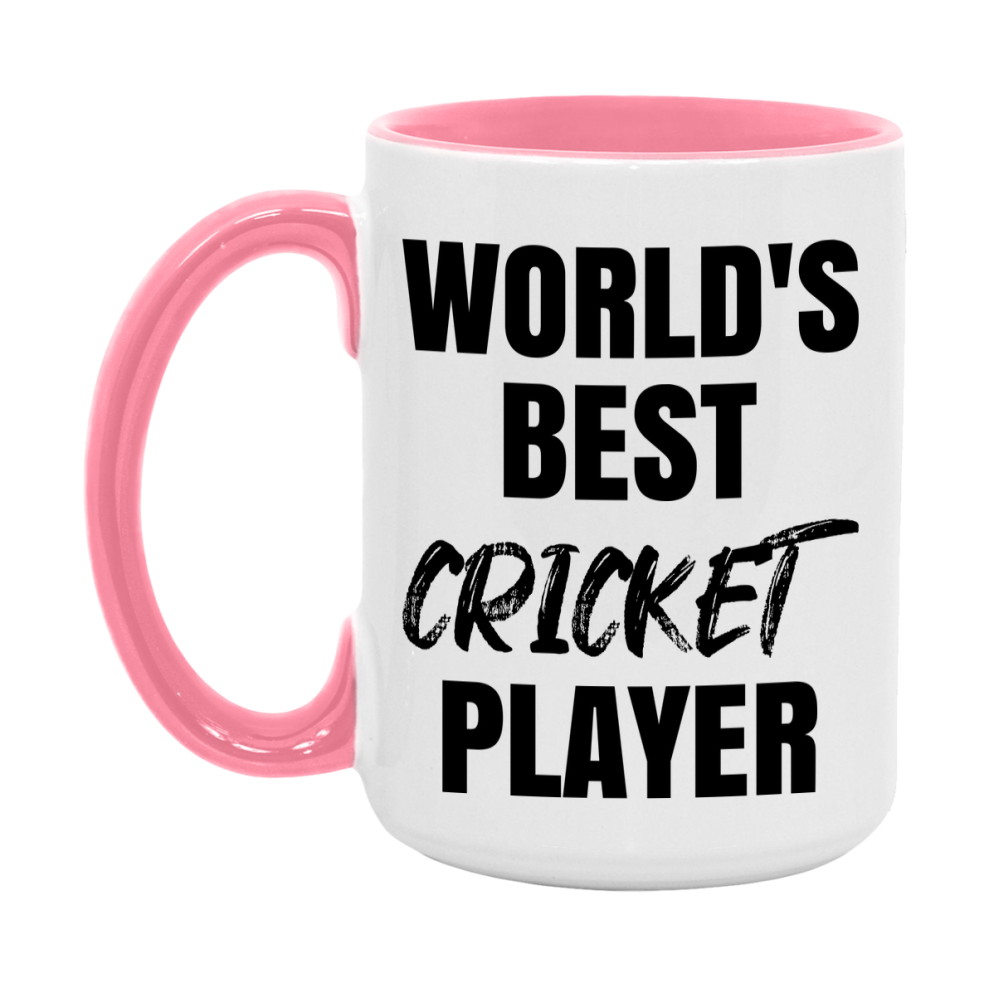 World's Best Cricket Player Mug, Double-Sided 11Oz Or 15Oz Coffee Cup