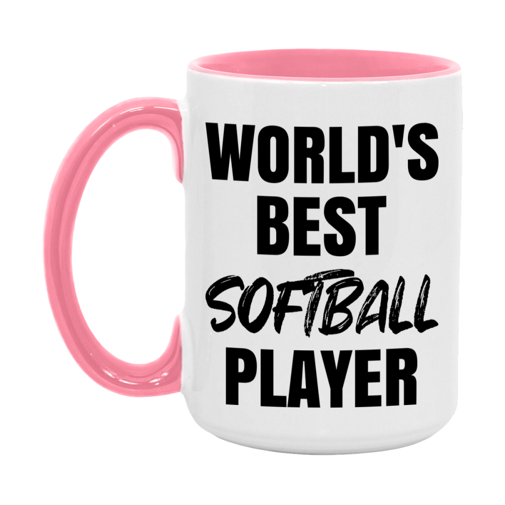 World's Best Softball Player Mug, Double-Sided 11Oz Or 15Oz Coffee Cup