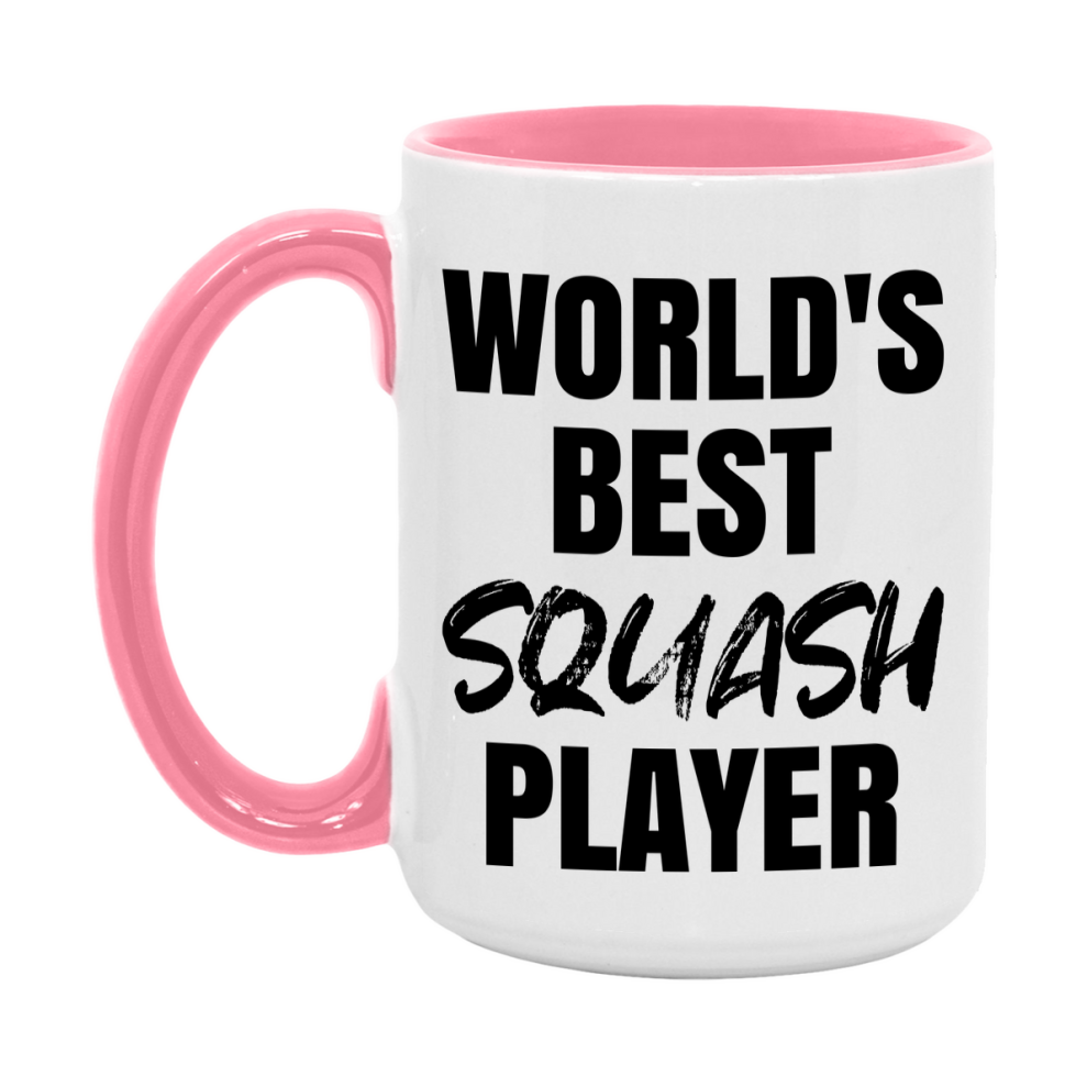 World's Best Squash Player Mug, Double-Sided 11Oz Or 15Oz Coffee Cup