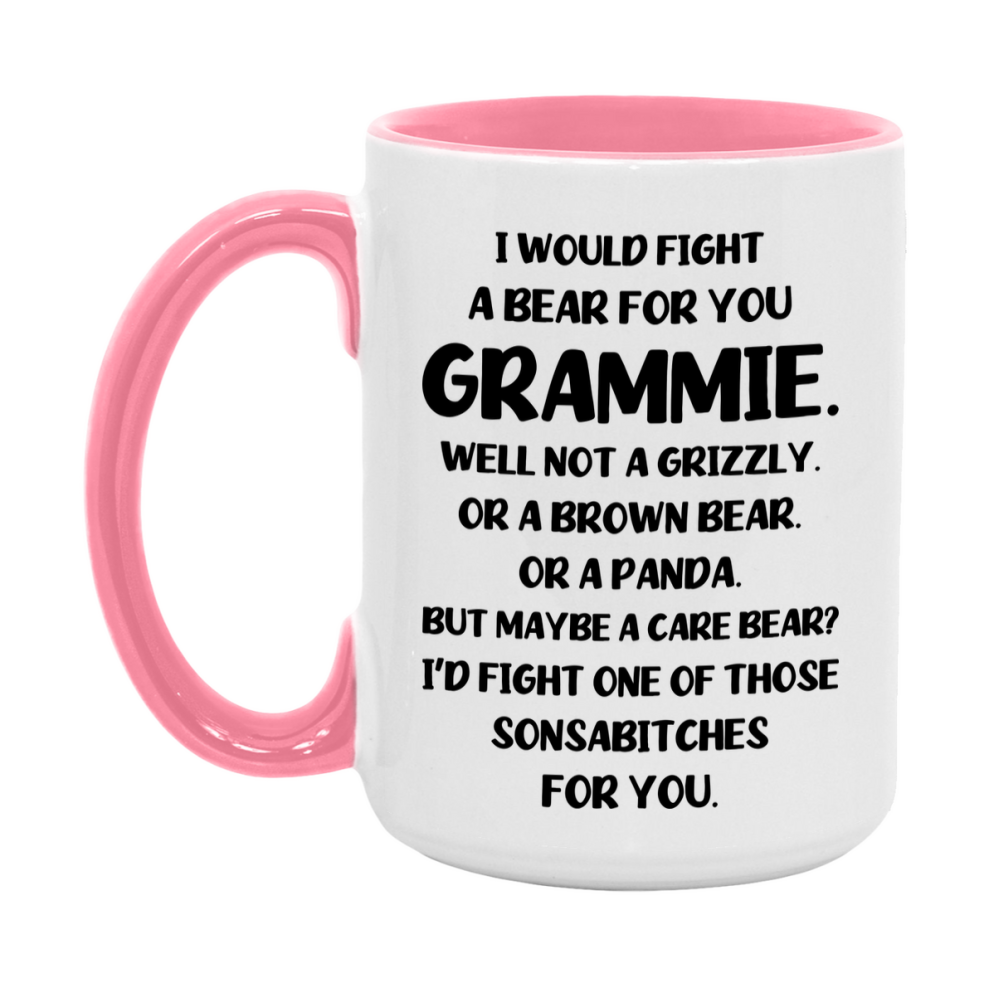 Funny Mug For Grammie, I Would Fight A Bear For You Grammie, Double-Sided 11Oz Or 15Oz Ceramic Coffee Cup