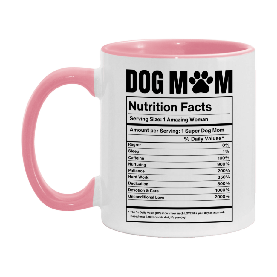 Dog Mom Nutrition Facts Mug, 11Oz Or 15Oz Double-Sided Coffee Cup