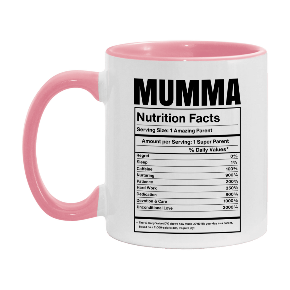 Mumma Coffee Mug, Nutrition Facts Mug For Mumma, Funny Gift For Mumma, 11Oz Or 15Oz Cup