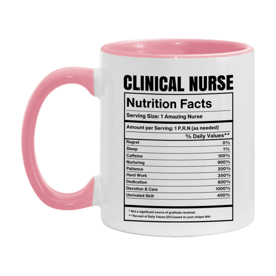 Clinical Nurse Coffee Mug, Clinical Nurse Nutrition Facts, 11Oz Or 15Oz Ceramic Cup