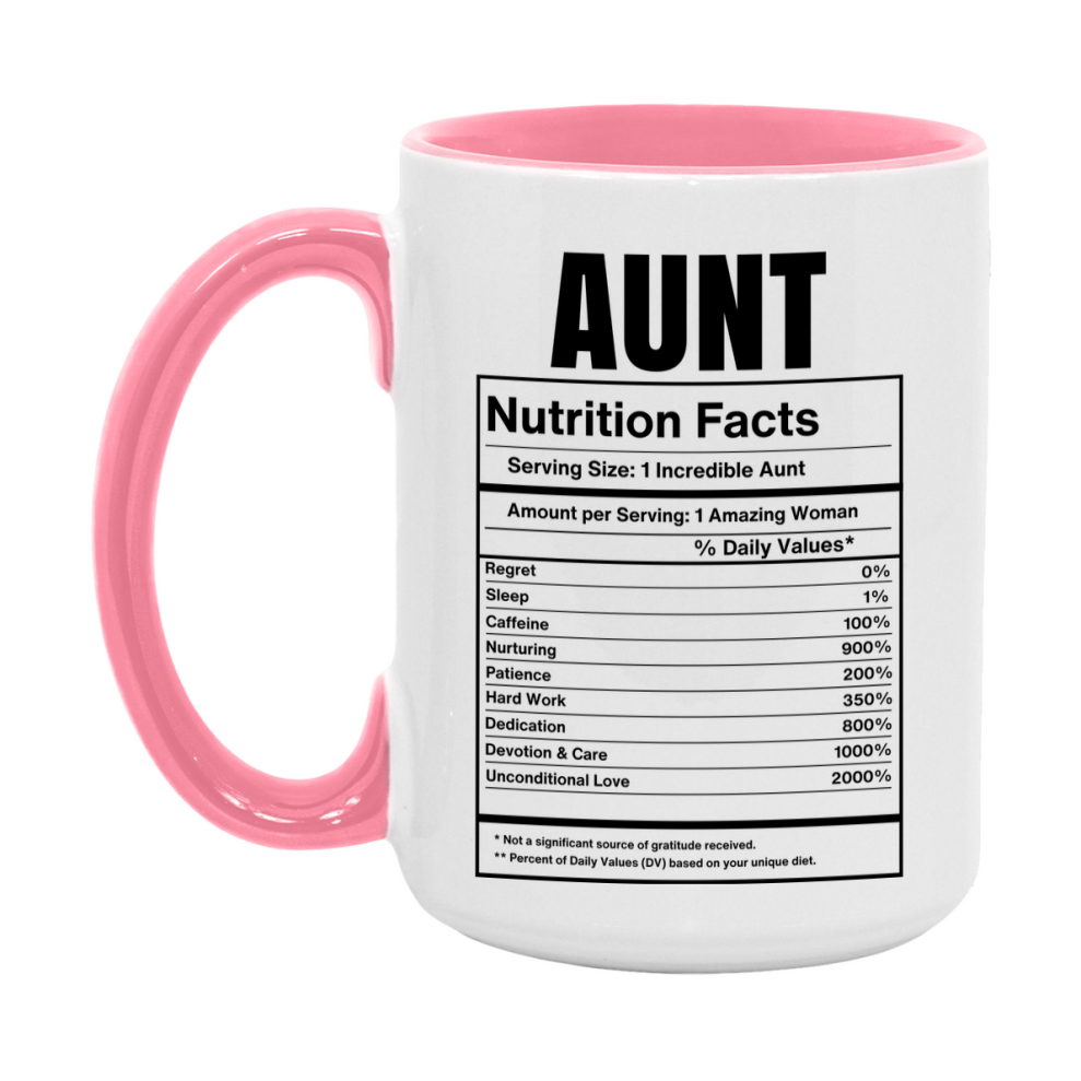 Auntie Coffee Mug, Aunt Nutrition Facts, Funny Gift From Niece To Aunt