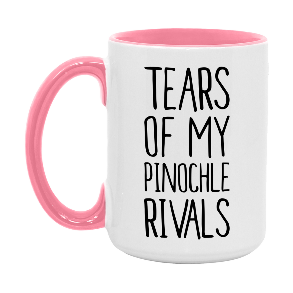 Funny Pinochle Mug, Tears Of My Pinochle Rivals, 11Oz Or 15Oz Ceramic Coffee Cup