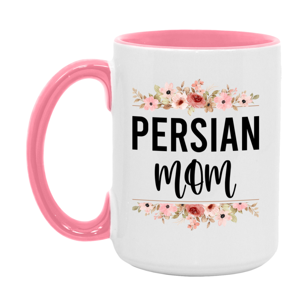 Persian Cat Mom Mug, Floral Cat Mug For Mom, 11Oz Or 15Oz Coffee Cup