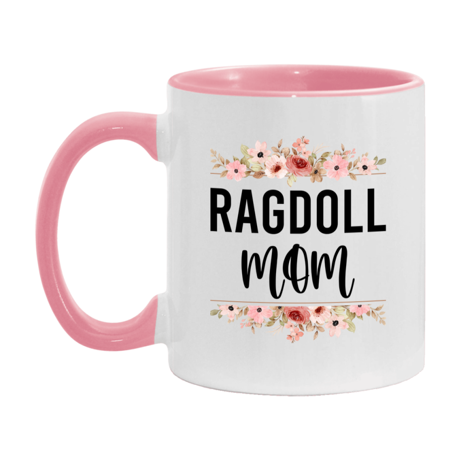 Ragdoll Cat Mom Mug, Floral Cat Mug For Mom, 11Oz Or 15Oz Coffee Cup