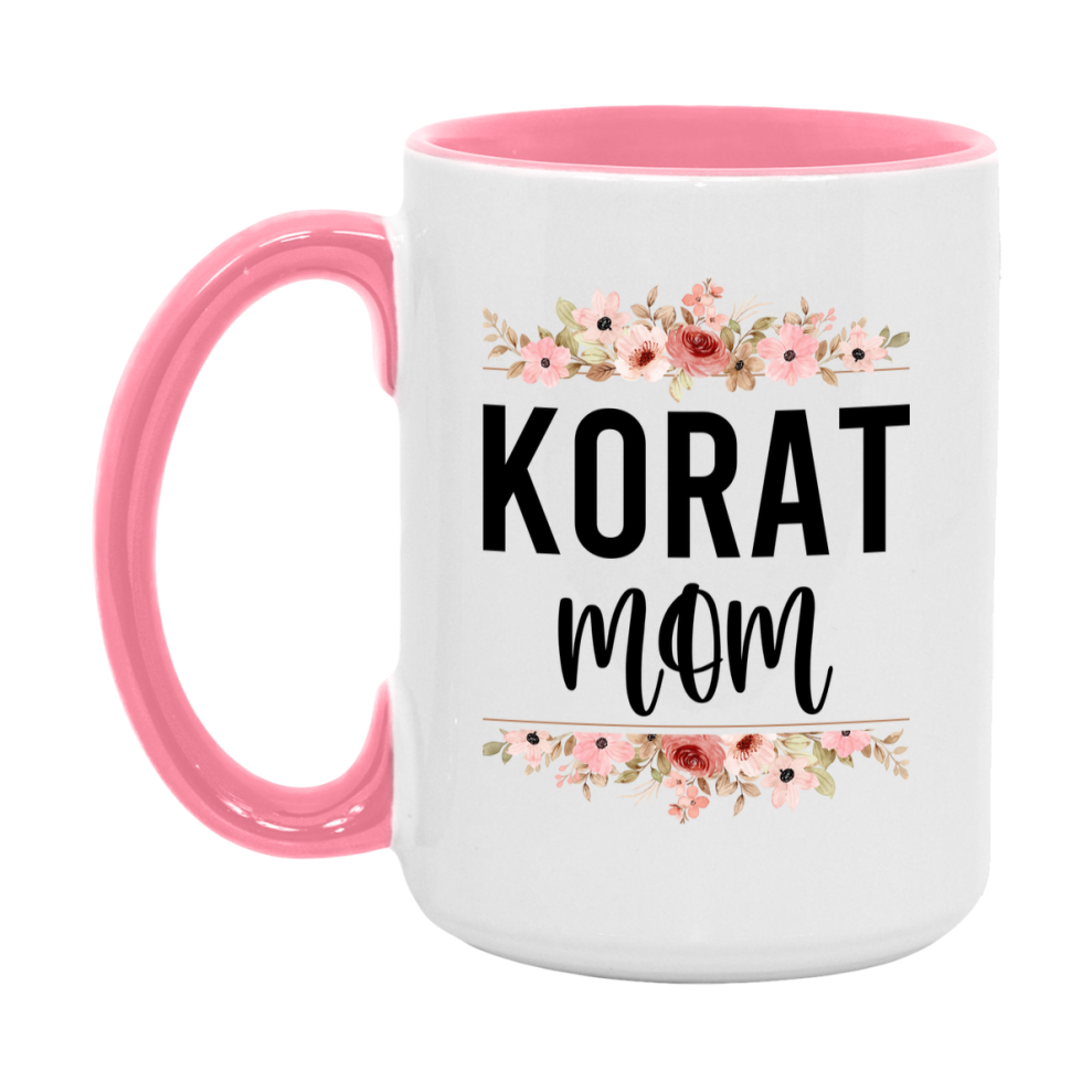 Korat Cat Mom Mug, Floral Cat Mug For Mom, 11Oz Or 15Oz Coffee Cup
