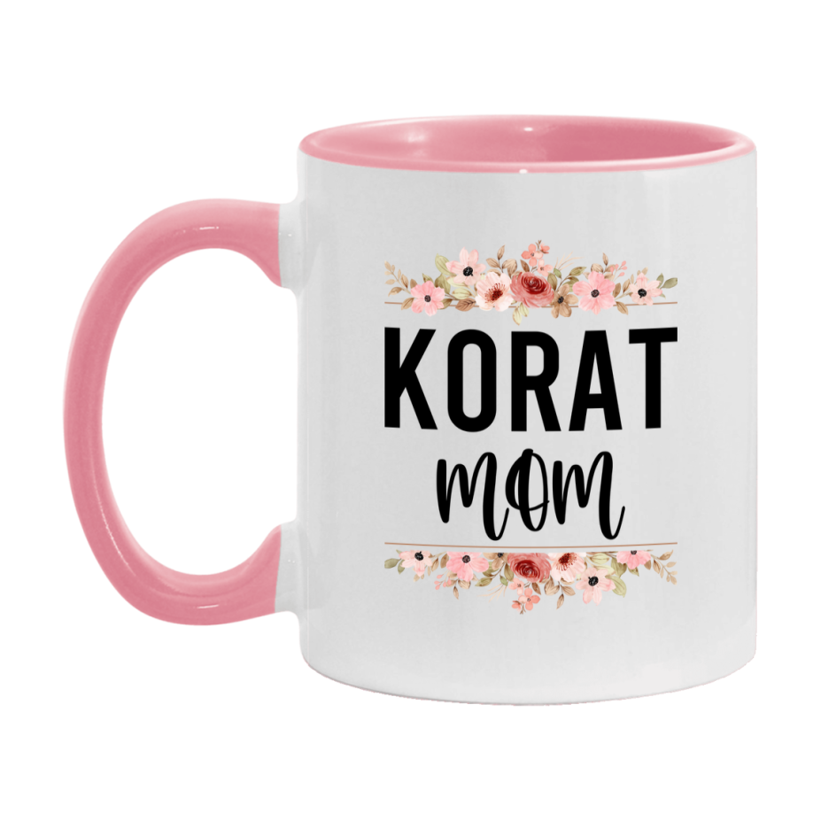 Korat Cat Mom Mug, Floral Cat Mug For Mom, 11Oz Or 15Oz Coffee Cup