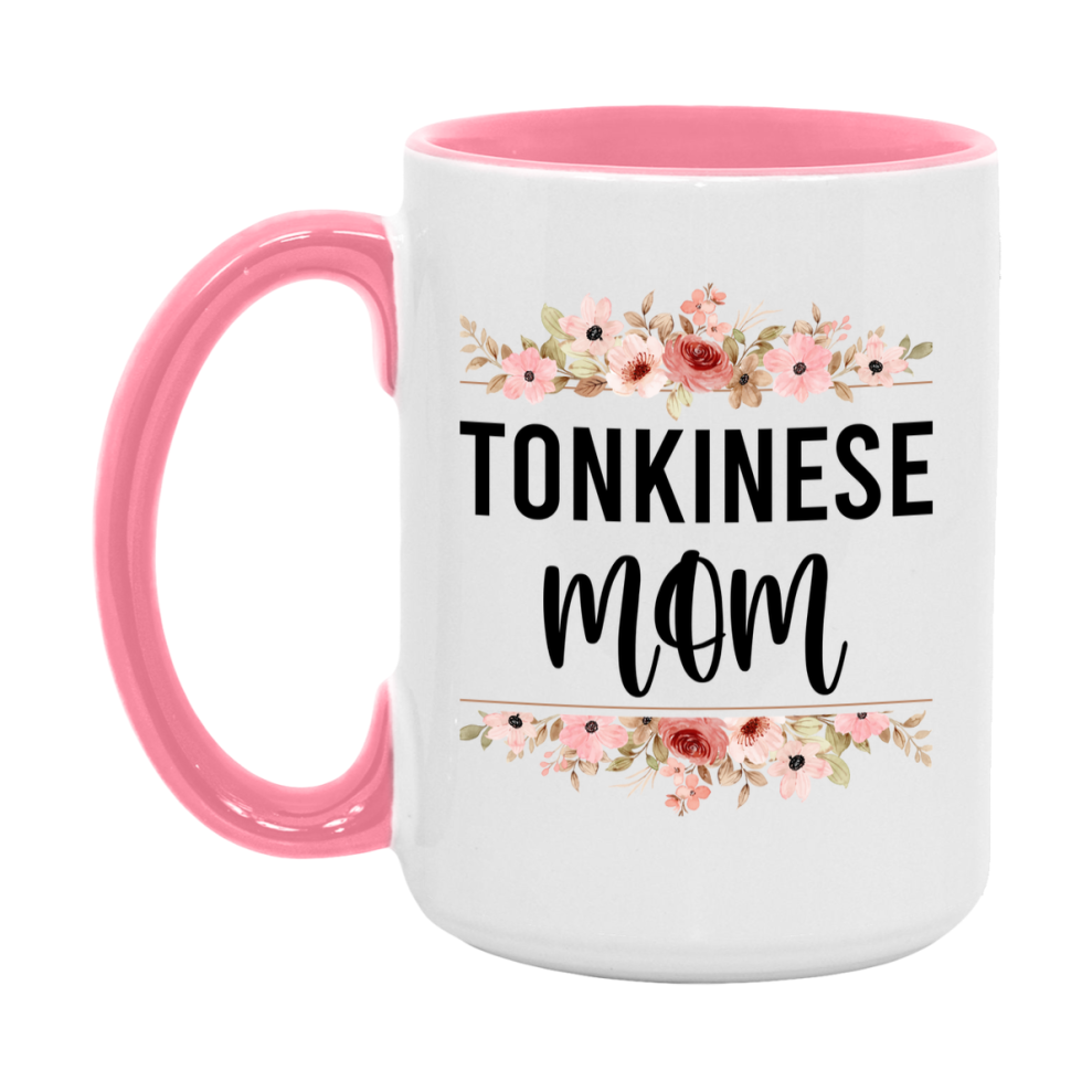 Tonkinese Cat Mom Mug, Floral Cat Mug For Mom, 11Oz Or 15Oz Coffee Cup
