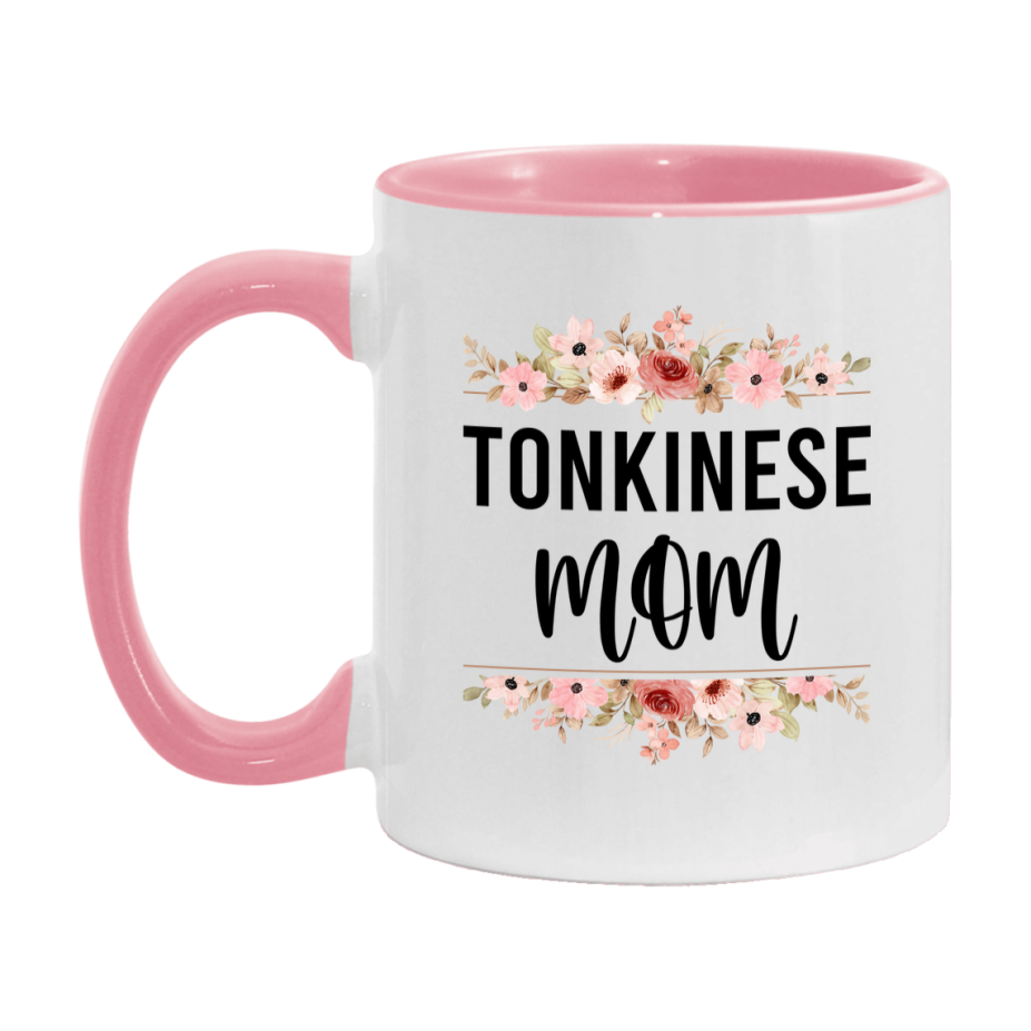 Tonkinese Cat Mom Mug, Floral Cat Mug For Mom, 11Oz Or 15Oz Coffee Cup