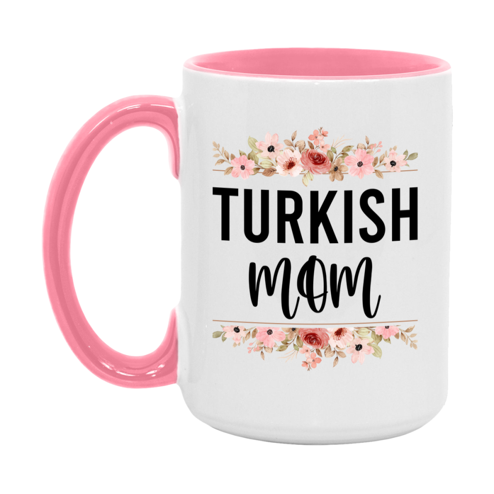 Turkish Cat Mom Mug, Floral Cat Mug For Mom, 11Oz Or 15Oz Coffee Cup