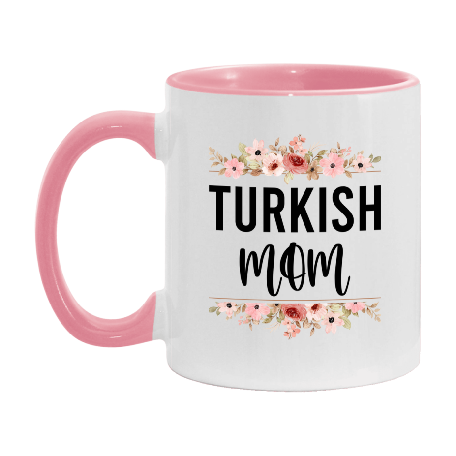 Turkish Cat Mom Mug, Floral Cat Mug For Mom, 11Oz Or 15Oz Coffee Cup
