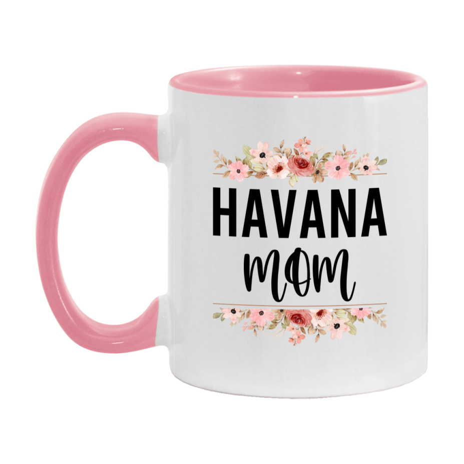 Havana Cat Mom Mug, Floral Cat Mug For Mom, 11Oz Or 15Oz Coffee Cup