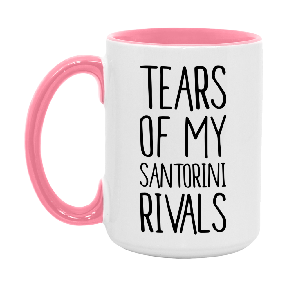 Funny Santorini Gameboard Mug – Tears Of My Santorini Rivals, 11Oz Or 15Oz White Ceramic Coffee Cup Gift