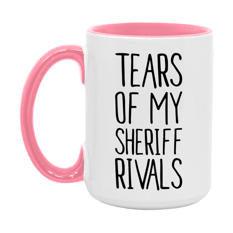 Funny Sheriff Gameboard Mug – Tears Of My Sheriff Rivals, 11Oz Or 15Oz White Ceramic Coffee Cup Gift