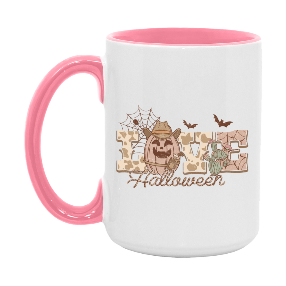 Western Halloween Mug, Cute Retro Western Halloween Coffee Cup, 11Oz Or 15Oz White Ceramic Mug