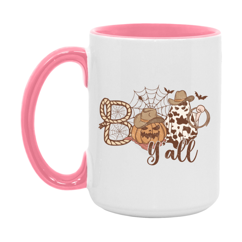 Western Halloween Mug, Cute Retro Western Halloween Coffee Cup, 11Oz Or 15Oz White Ceramic Mug