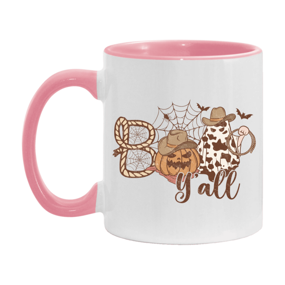 Western Halloween Mug, Cute Retro Western Halloween Coffee Cup, 11Oz Or 15Oz White Ceramic Mug
