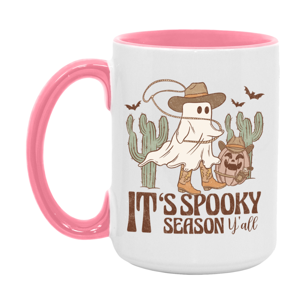 Western Halloween Mug, Cute Retro Western Halloween Coffee Cup, 11Oz Or 15Oz White Ceramic Mug