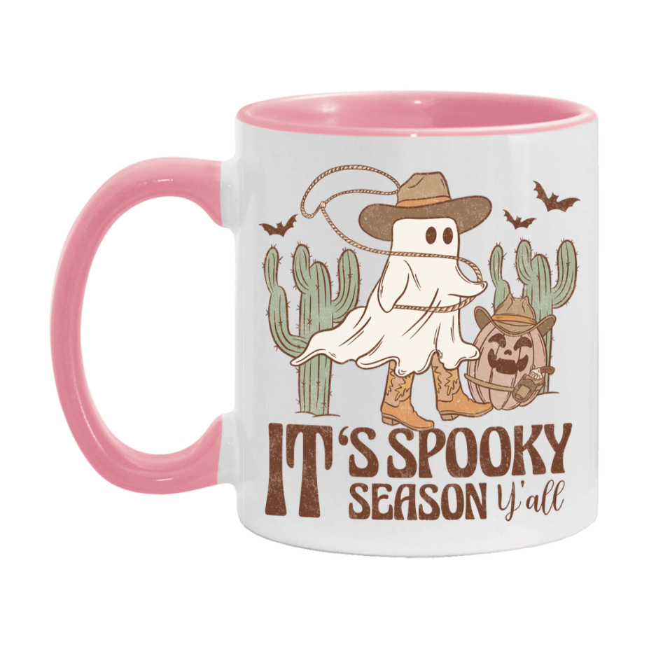 Western Halloween Mug, Cute Retro Western Halloween Coffee Cup, 11Oz Or 15Oz White Ceramic Mug