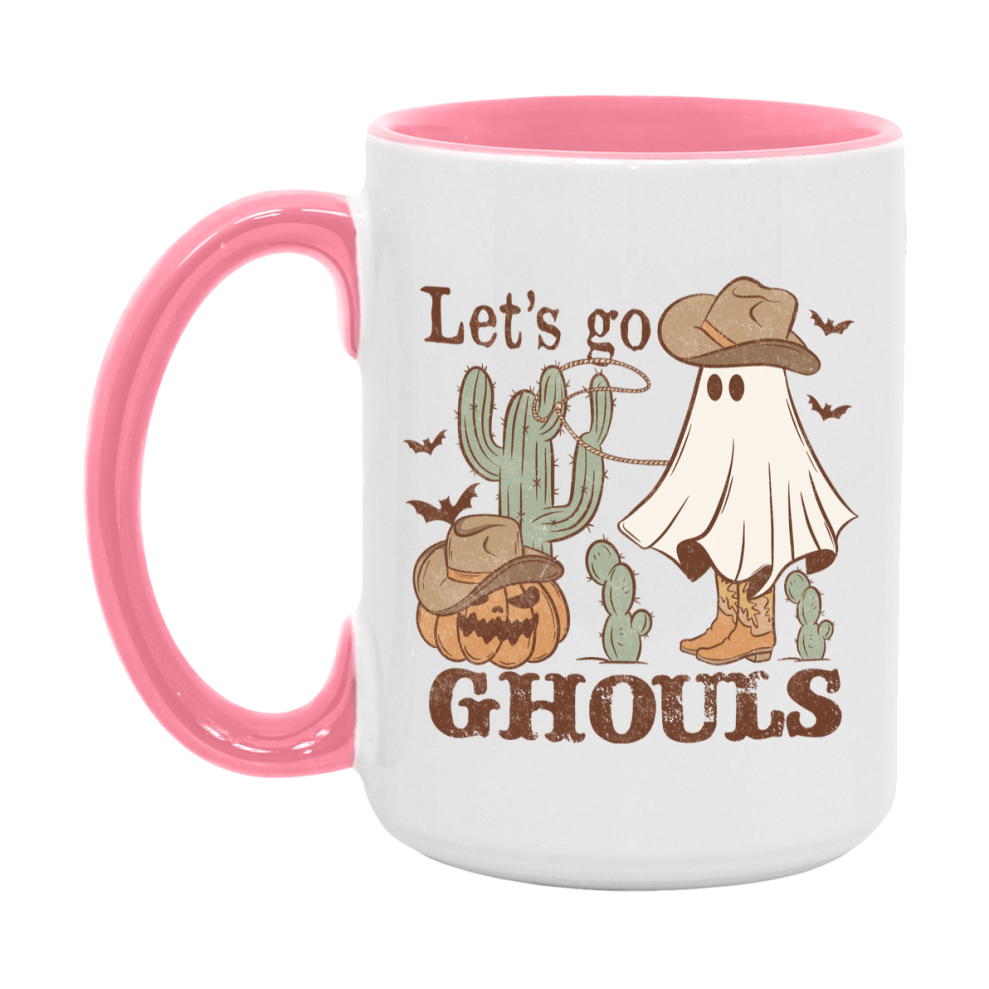 Western Halloween Mug, Cute Retro Western Halloween Coffee Cup, 11Oz Or 15Oz White Ceramic Mug