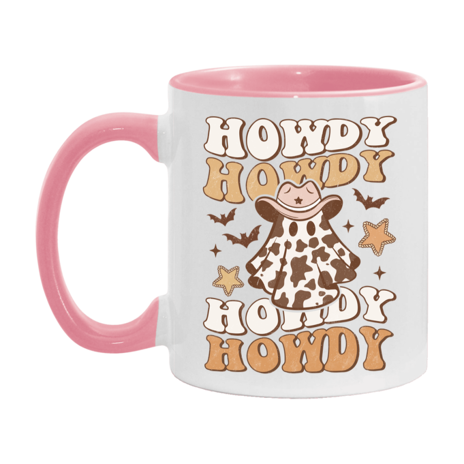 Western Halloween Mug, Cute Retro Western Halloween Coffee Cup, 11Oz Or 15Oz White Ceramic Mug