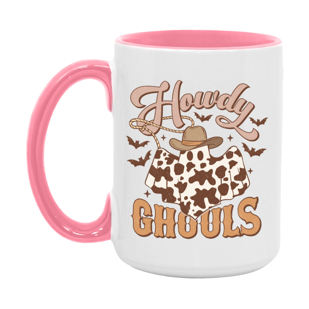 Western Halloween Mug, Cute Retro Western Halloween Coffee Cup, 11Oz Or 15Oz White Ceramic Mug