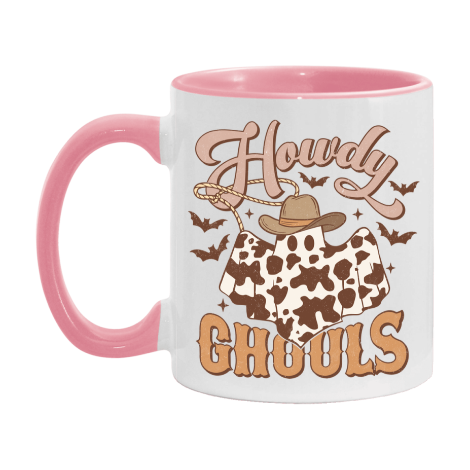 Western Halloween Mug, Cute Retro Western Halloween Coffee Cup, 11Oz Or 15Oz White Ceramic Mug