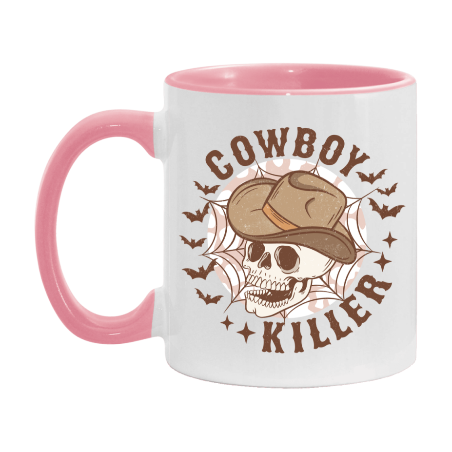 Western Halloween Mug, Cute Retro Western Halloween Coffee Cup, 11Oz Or 15Oz White Ceramic Mug
