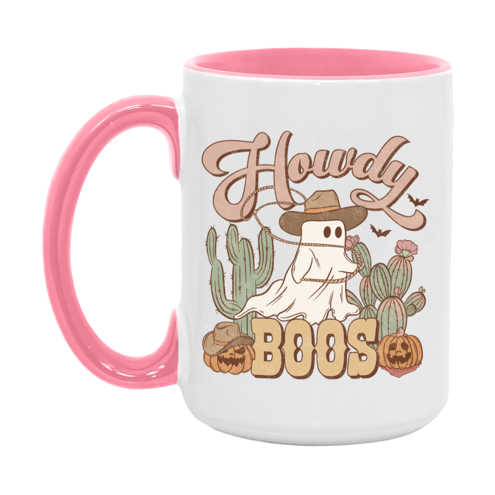 Western Halloween Mug, Cute Retro Western Halloween Coffee Cup, 11Oz Or 15Oz White Ceramic Mug