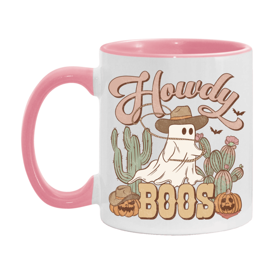 Western Halloween Mug, Cute Retro Western Halloween Coffee Cup, 11Oz Or 15Oz White Ceramic Mug
