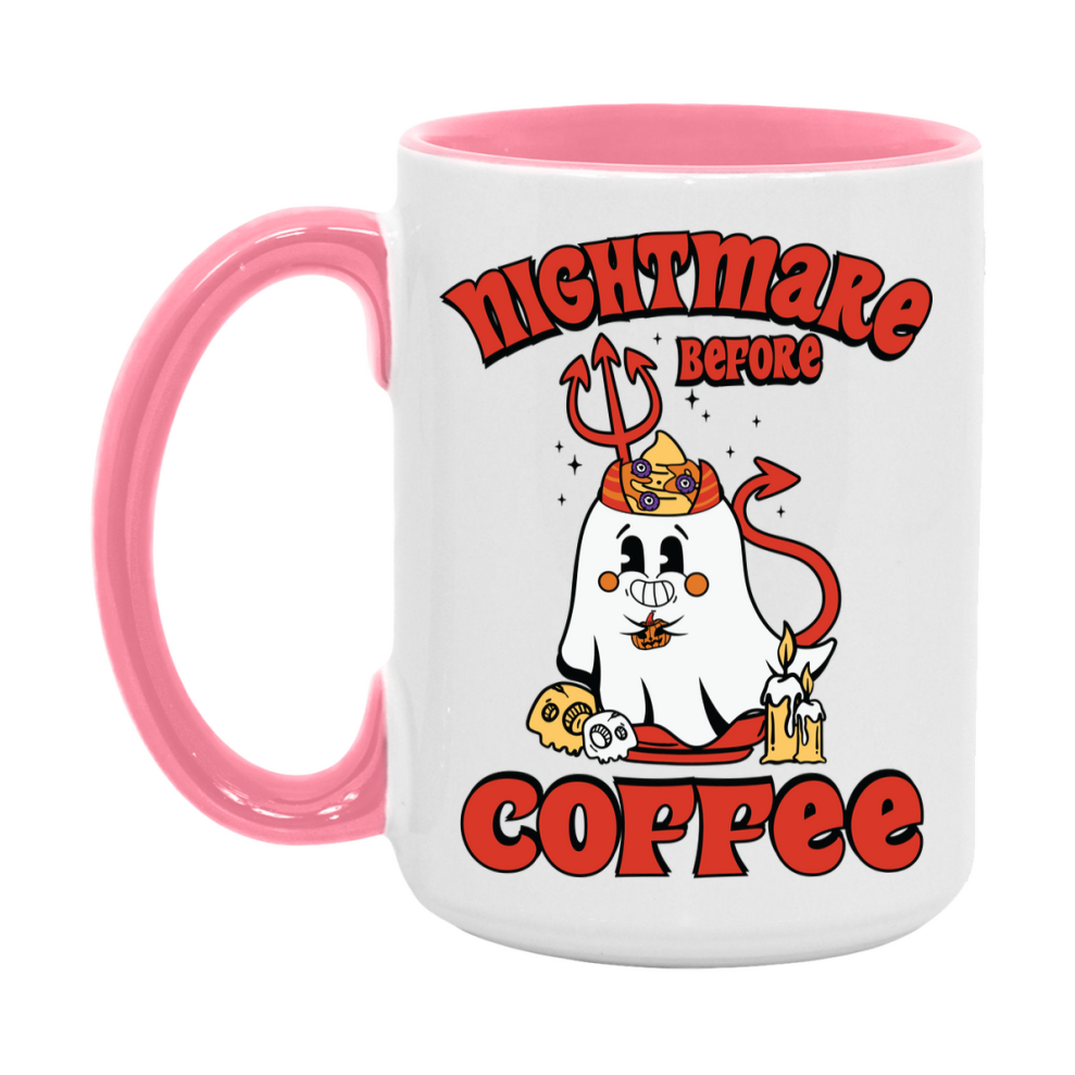 Funny Halloween Coffee Mug, White Ceramic Halloween Coffee Cup 11Oz Or 15Oz